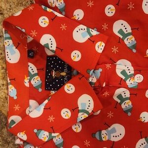Snowman Winter Holiday Button-Down Dress Shirt. Holiday Party! Christmas Gift!